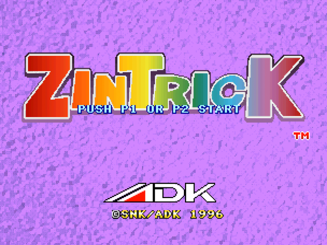 Zintrick title screen for Neo Geo CD